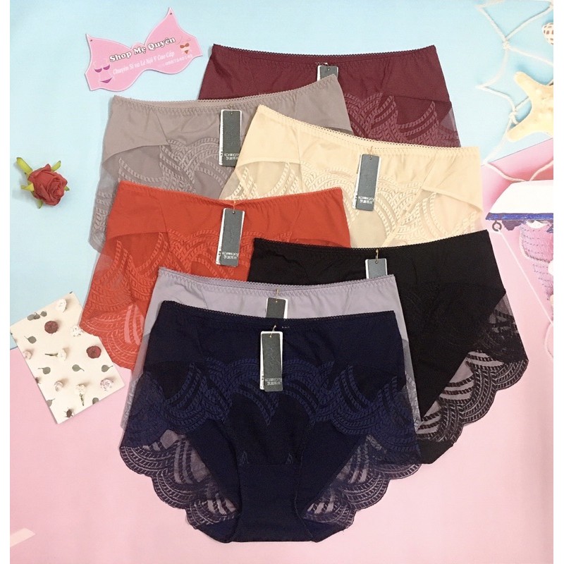 [BIGSIZE] Quần lót ren form to cạp cao ôm bụng: 60-80kg