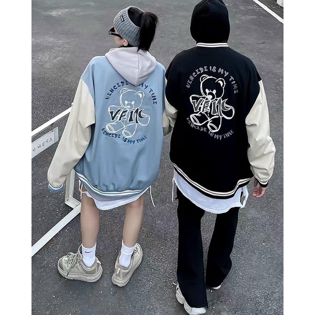 ÁO BOMBER KAKI 2 LỚP CHỮ THÊU VENC FORM UNISEX NAM NỮ (kèm ảnh thật)