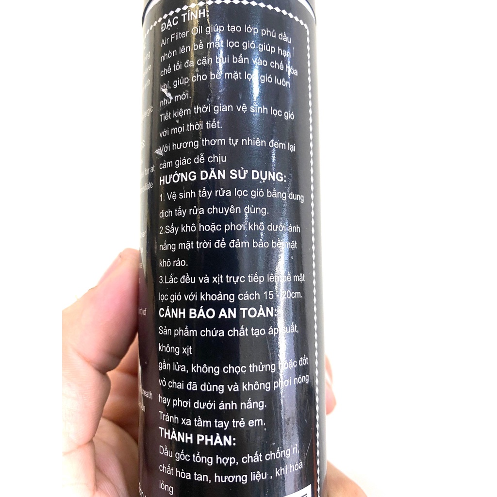 DẦU DƯỠNG LỌC GIÓ 200ml XE MÁY lọc bánh ú lọc trụ