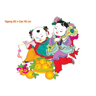Tranh dán tường kim sa 3D em bé UD1479 KT 60 x 40 cm kim sa
