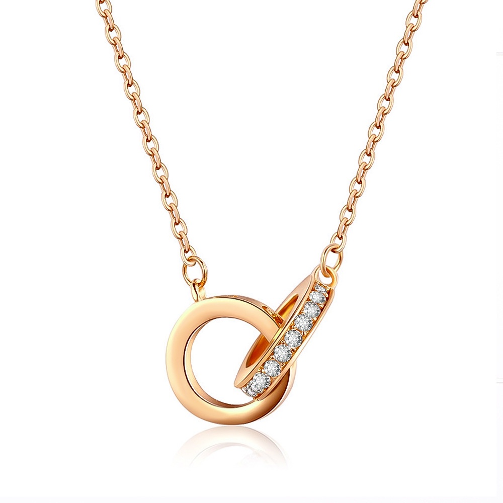 Vòng cổ Mặt Tròn Lồng Vào Nhau Thời Trang Chất Lượng Cao