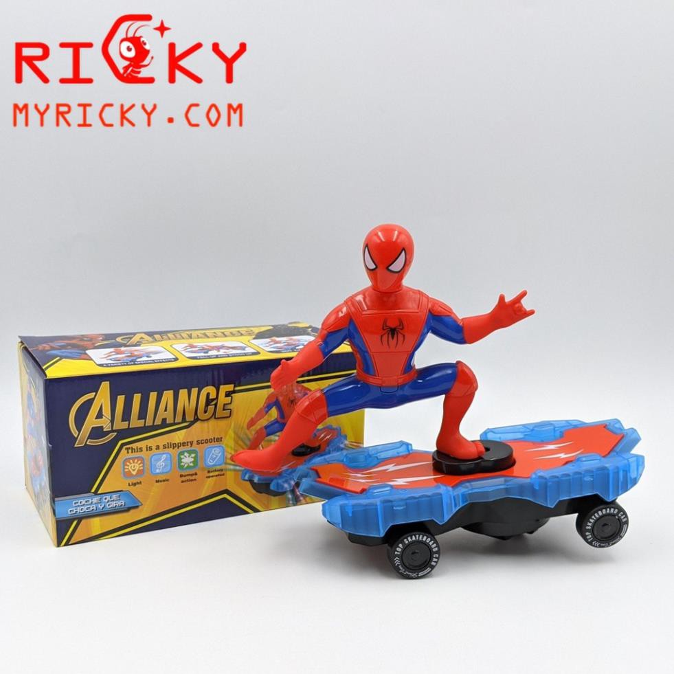 Spider Man biểu diễn ván trượt Đèn + Nhạc