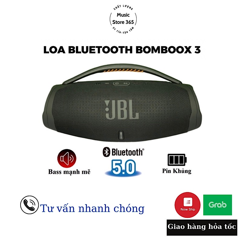Loa Bluetooth Boombox 3 Thế Hệ Mới. Bass Mạnh Âm Thanh Lớn Cực Đỉnh Bluetooth 5.2, Thiết Kế Cực Đẹp Bảo Hành 12 Tháng