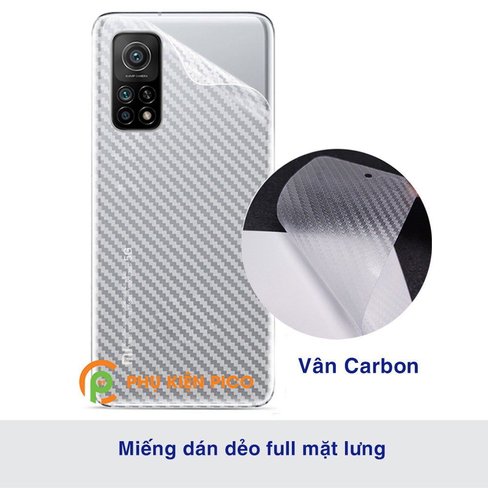 Dán lưng Mi 10T Pro trong suốt nổi vân Carbon 3D tản nhiệt tốt - Dán lưng vân Carbon Xiaomi Mi 10T Pro