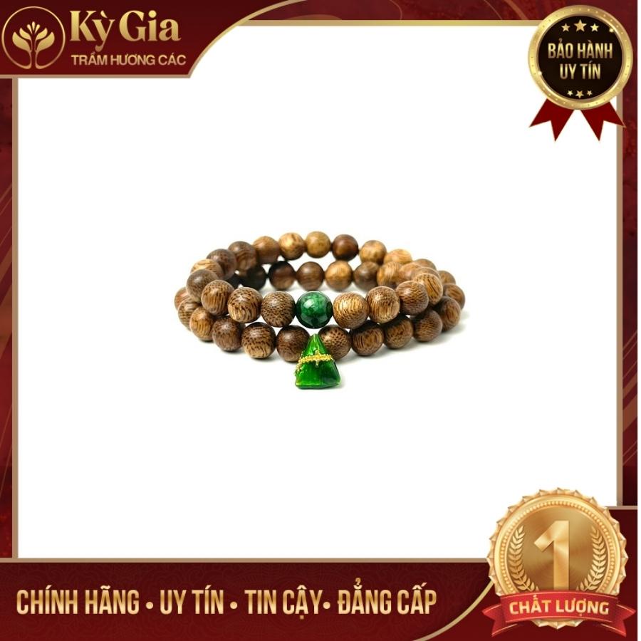 Vòng Tay Trầm Hương Tốc Việt Phối Charm Bánh Ú Phỉ Thúy 8 Li 54 Hạt Kỳ Gia Trầm Hương- May Mắn- Cát Tường