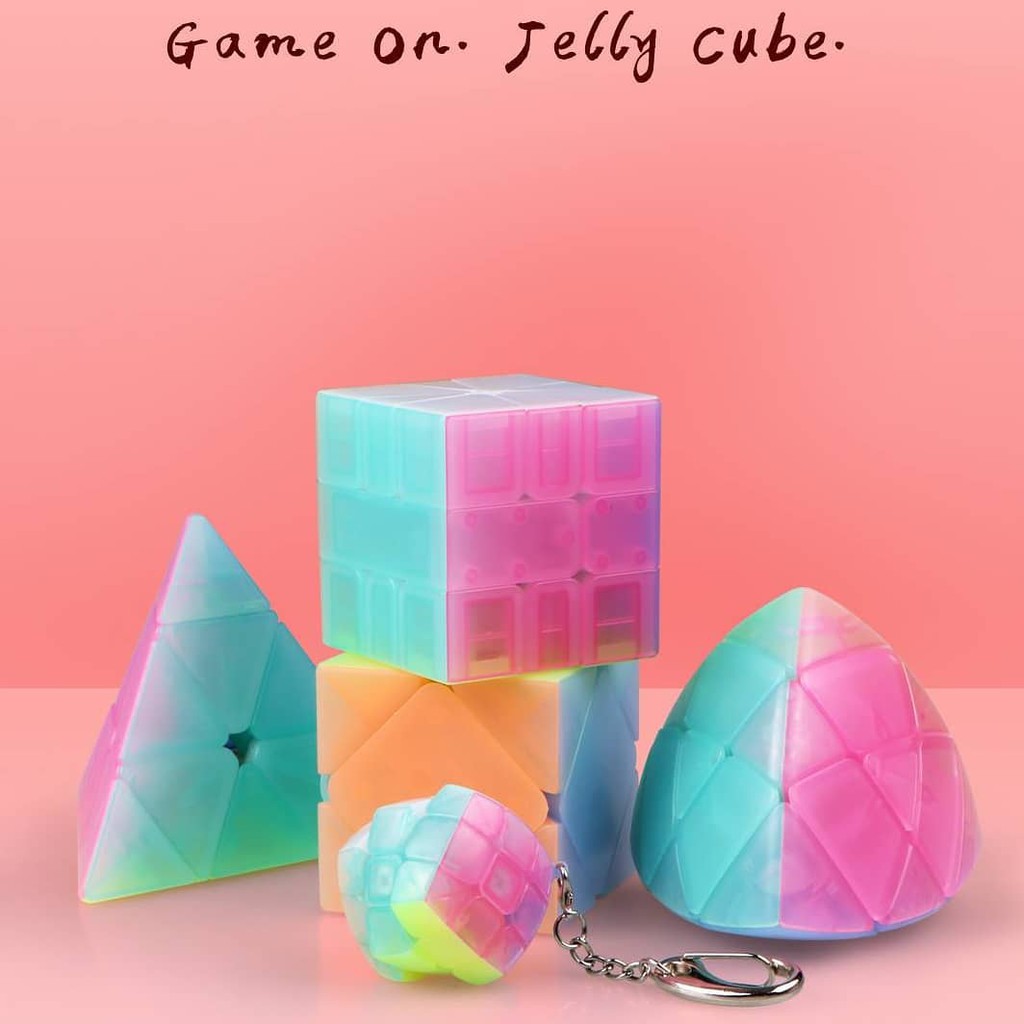 [Mã LIFE0503TOYS giảm 10% đơn 0Đ] Rubik 2x2 3x3 4x4 5x5 Pyraminx Square-1 Skewb Mastermorphix Keychain - QiYi Jelly Cube