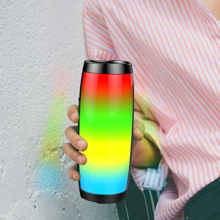 Wireless Bluetooth Speaker Large Volume Extra Bass Outdoor Household Portable Handheld Colorful Light Card Small Speaker