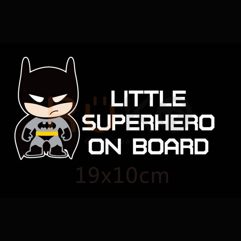 Sticker hình batman Little Superhero On Board vui nhộn