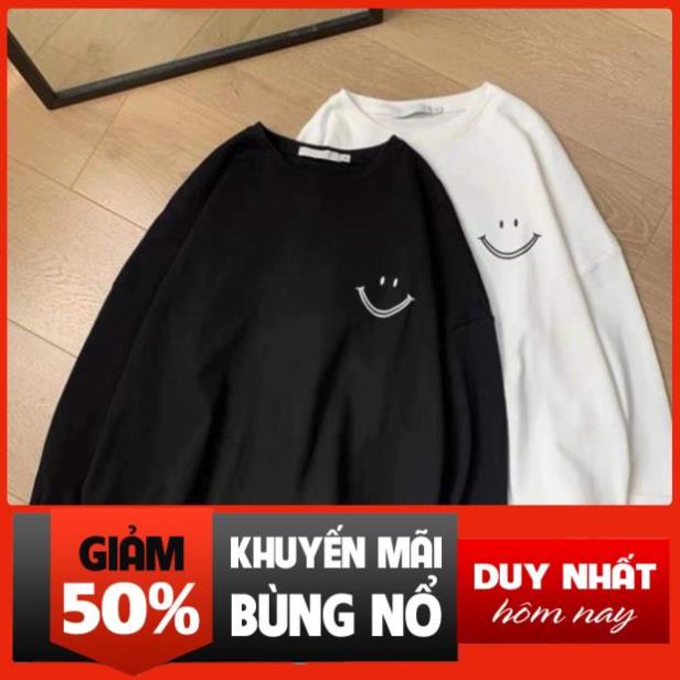 11.11 Áo thun ,áo phông xuông dài tay mặt cười in logo da cá