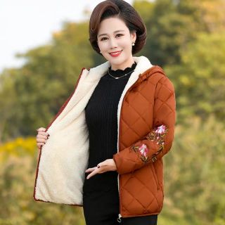 Áo khoác phao nữ trung niên lót lông thời trang thu đông (sẵn vài mẫu)