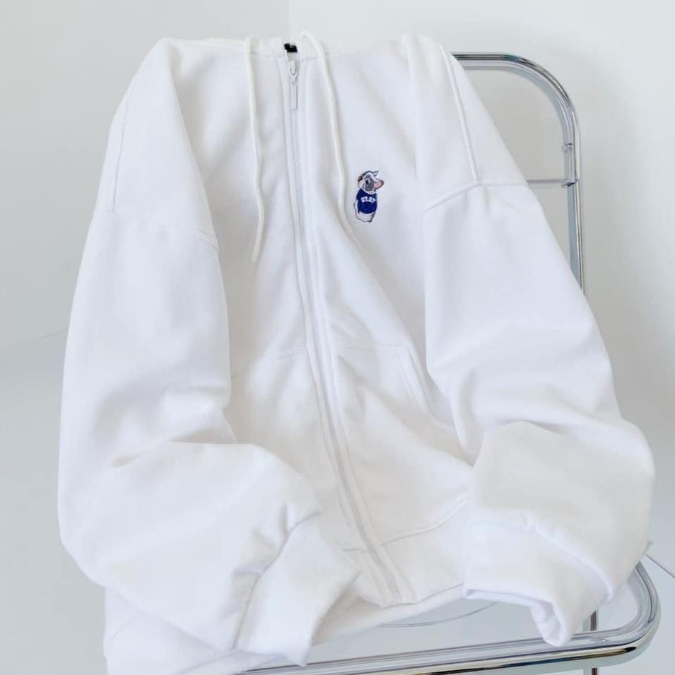 Áo Khoác Nỉ Hoodie Mũ Dáng Rộng Nam Nữ Hình Cún Sevenzia Unisex Tay Bồng Dáng Rộng