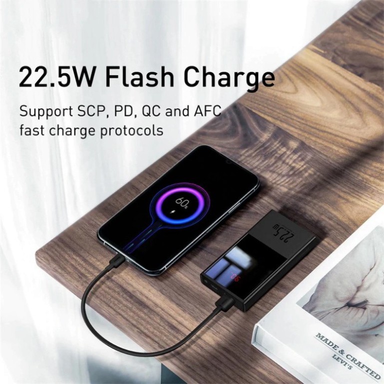 Pin sạc dự phòng Baseus Super Mini Power Bank 10000mAh và 20000mAh sạc nhanh 22.5W chuẩn PD , QC 3.0, HW , Apple...