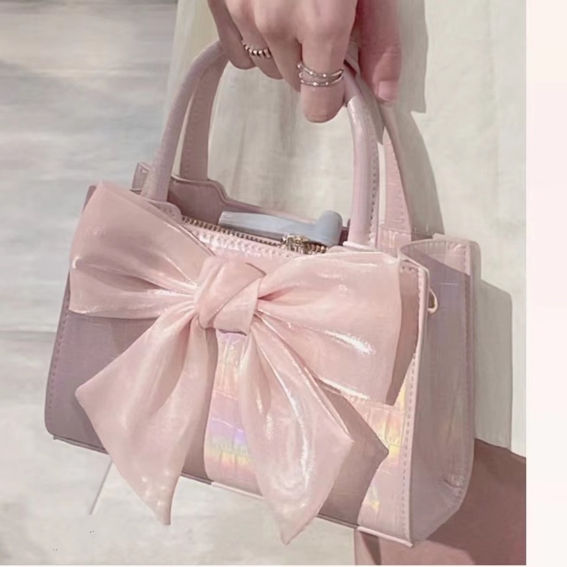 Túi Đeo Chéo Hình Vuông Đính Nơ Thời Trang Mùa Hè 2022 Cho Nữ