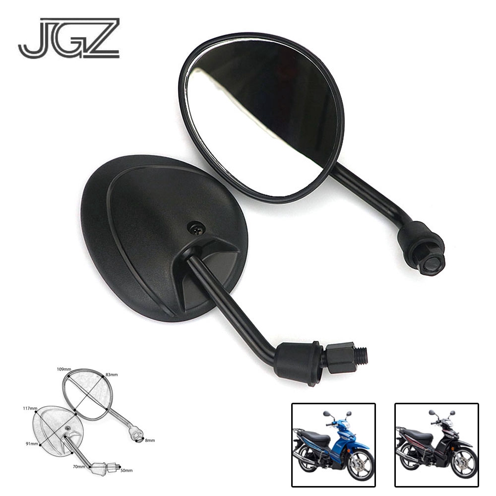 1 Pair Universal Motorcycle Motorbike Rearview Rear View Side Mirror 8mm 10mm