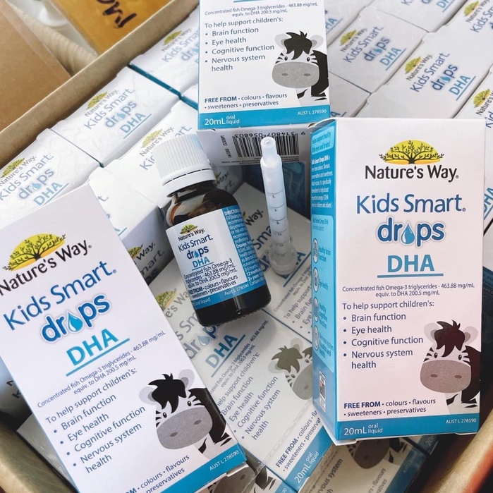 DHA Nature's Way [CHÍNH HÃNG] Kids Smart Drops DHA Dạng Giọt Giúp Tăng IQ, Phát Triển Não Bộ Cho Bé - 20ml