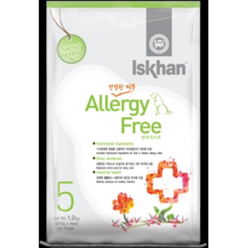 Thức ăn cho chó ISKHAN ALLERGY FREE - Ngăn ngừa viêm da ở chó tăng trưởng túi 6kg
