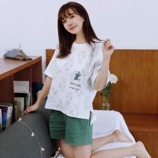 Bộ ngủ cotton nữ
