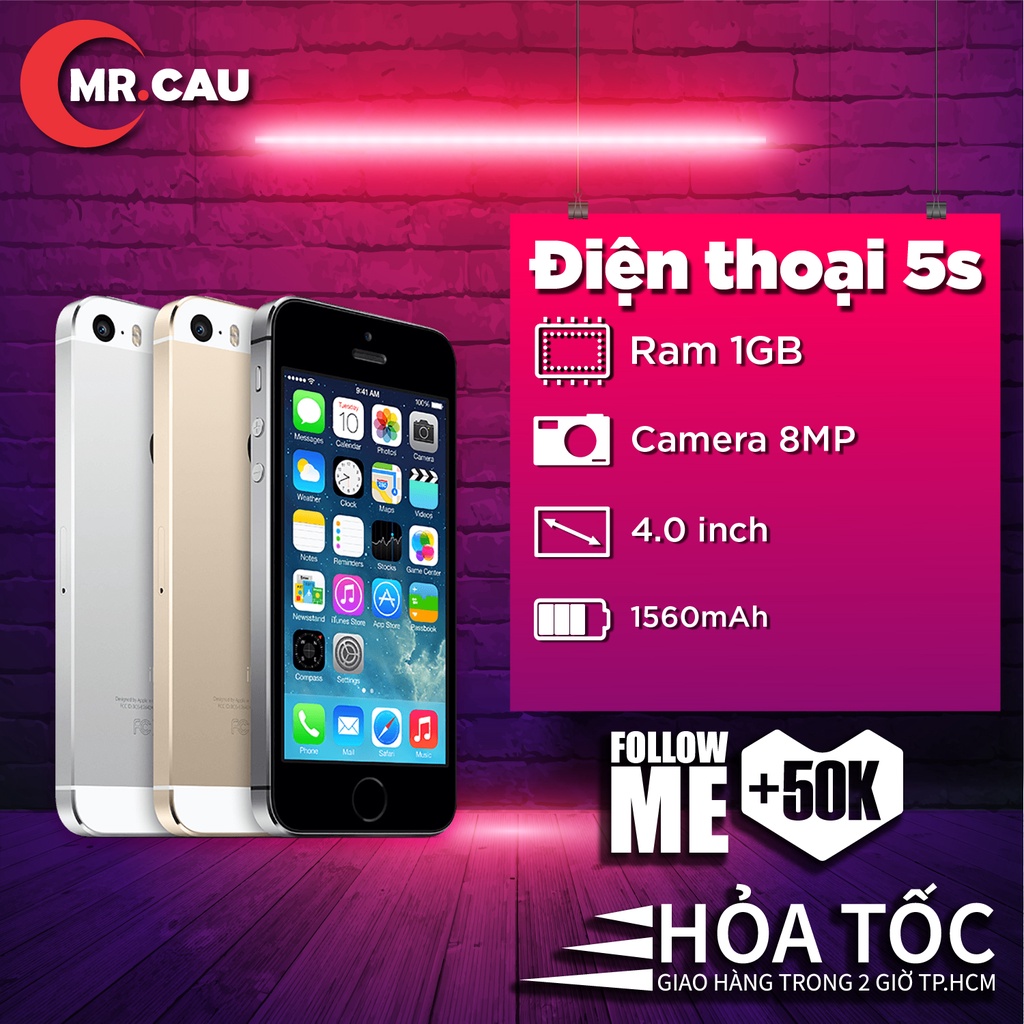 Điện thoại 5S - (32GB) Quốc Tế Chính Hãng Đẹp Keng 99% FREESHIP - MRCAU