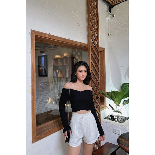 HAPPI CROPTOP▪️𝐁𝐞𝐬𝐭 𝐒𝐞𝐥𝐥𝐞𝐫 ▪Áo đắp chéo 2 vạt