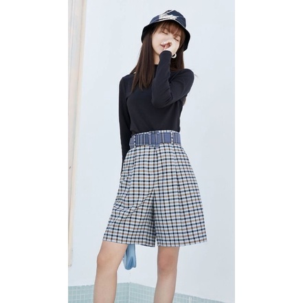 Quần Short Cạp cao Kẻ caro cho Nữ Vero Moda
