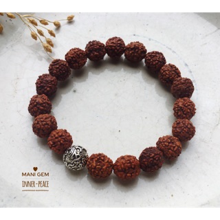 Vòng tay bồ đề kim cang 8mm charm Om mani padme hum rudraksha bracelet
