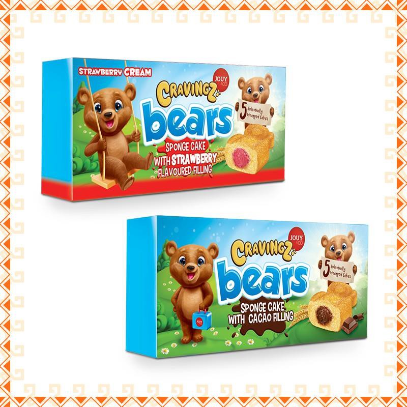 Bánh bông lan nhập khẩu Hà Lan thương hiệu Cravingz Bear 225G