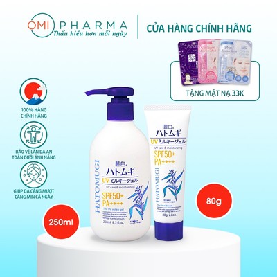 Sữa Dưỡng Thể Và Kem Chống Nắng, Dưỡng Ẩm Và Làm Sáng Da Reihaku Hatomugi SPF50+ PA++++ Nhật Bản