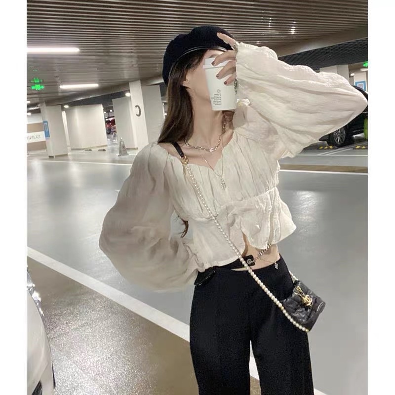 Áo croptop voan mềm nữ tính ulzzang
