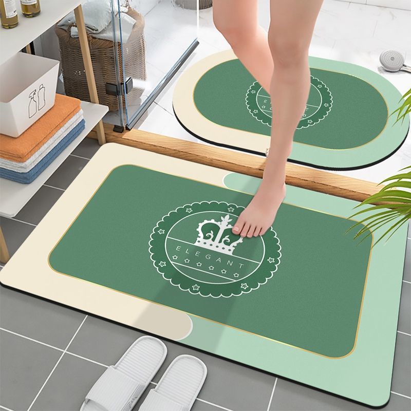 Bộ 2 Thảm Lót Sàn Nhà Tắm Chống Trượt Thấm Hút Nước In Họa Tiết Trái Đất Độc Đáo