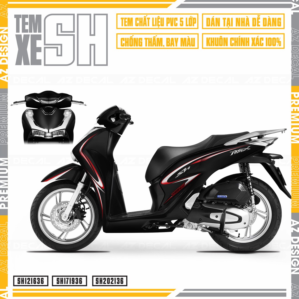 Tem Chỉ Cách Điệu | SH36 | Decal Rời PVC Chống Nước, Bền Màu, Tem Rời Xe Máy Dễ Dán Tại Nhà