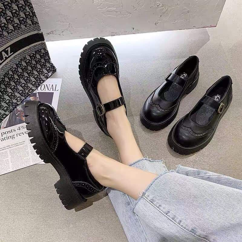 (ORDER BIGSIZE) Giày Mary Jane kiểu dáng tiểu thư chất da lì/ da bóng  big size nữ (35-43)