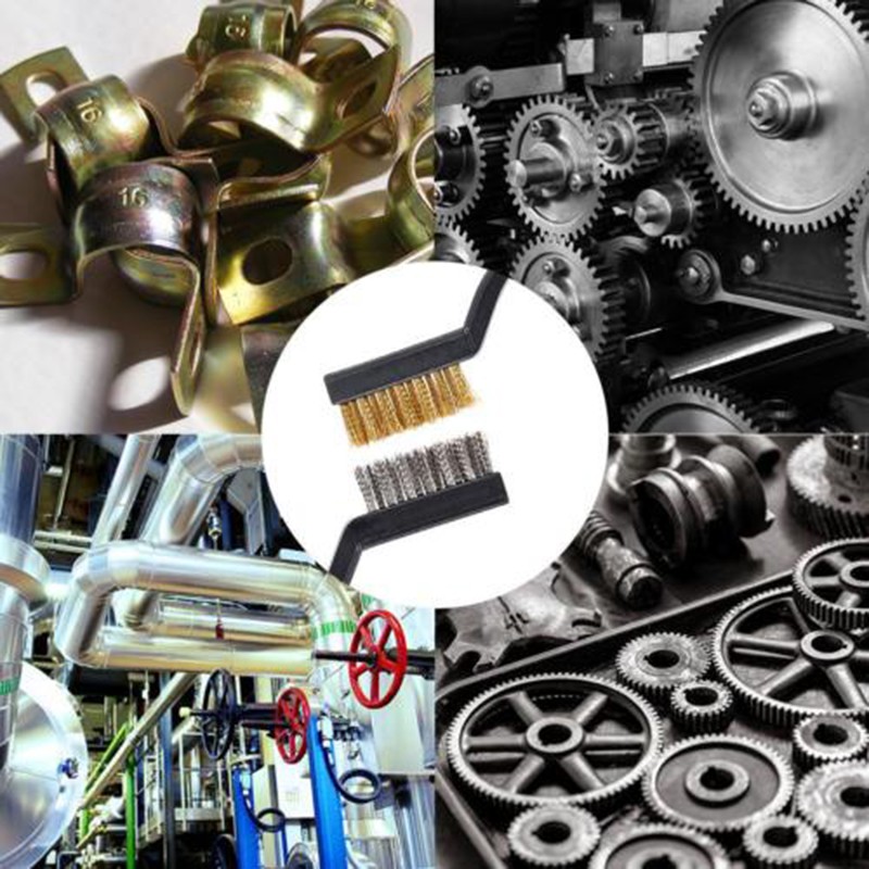 Set 6 bàn chải sợi inox + 6 bàn chải sợi đồng loại bỏ rỉ sét chuyên dụng