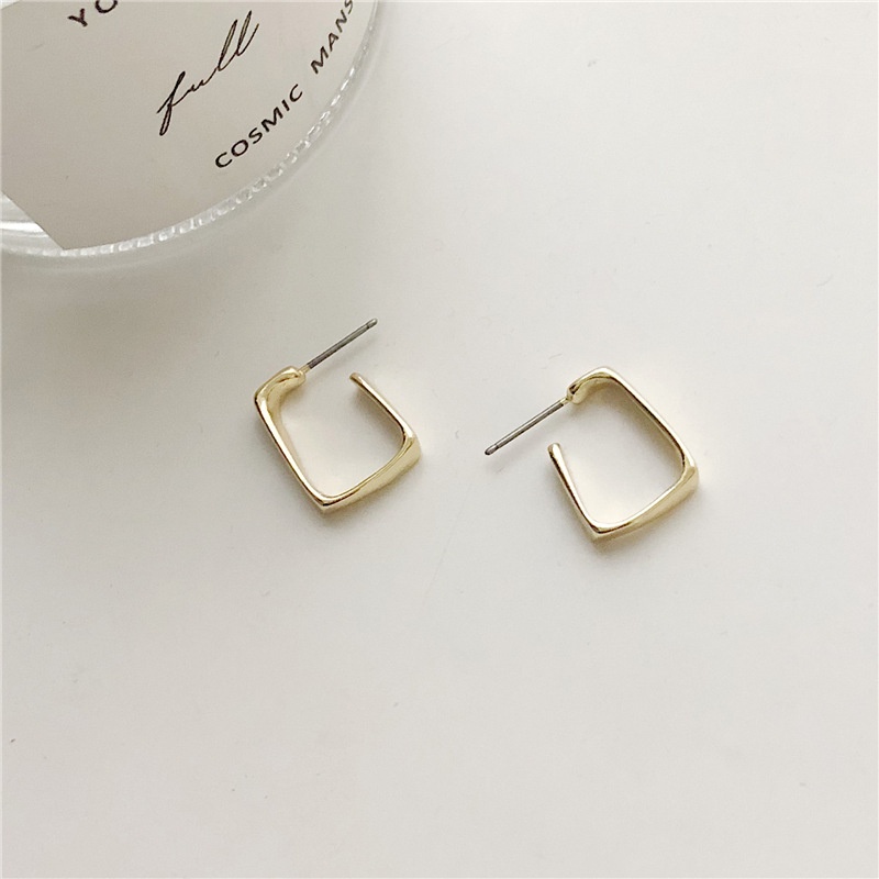 [JUNG/Jung Accessories] Bông tai/Hoa tai hợp kim hình vuông nhỏ phong cách Hàn Quốc