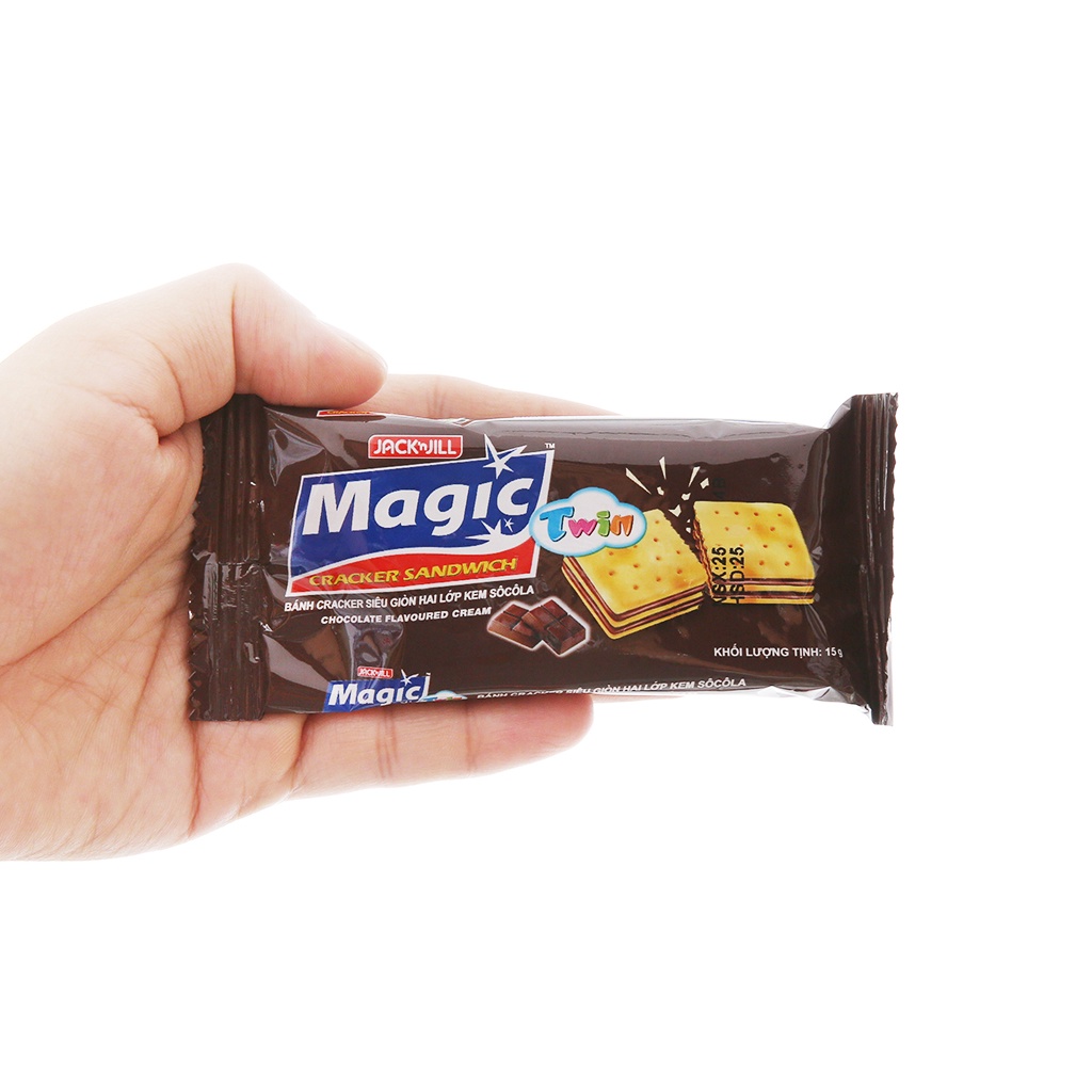 Bánh Quy Cracker 2 lớp kem Magic Cream Hộp 300g Jack 'n Jill (20 gói)