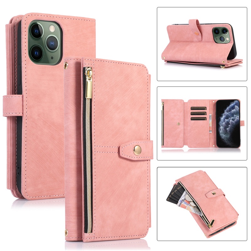 Ốp Điện Thoại Da Nắp Gập Kiểu Ví Đế Lật Thời Trang Cho iPhone 11 Pro XS Max X XR 8 7 6 6s Plus SE 2020