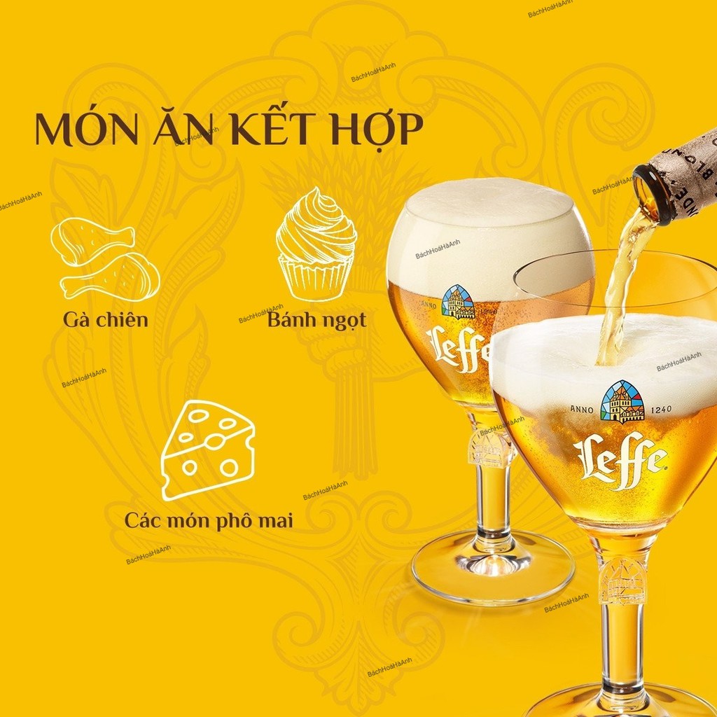 Bia Leffe Blond Vàng 330ml - 6 chai