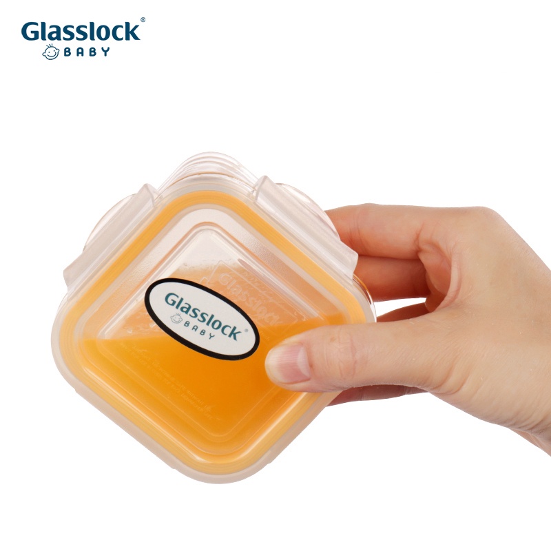Hộp Thủy Tinh Vuông Nhỏ Glasslock Hàn Quốc MCSB021 210ml trữ đồ ăn dặm