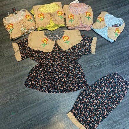 Bộ Lững Thêu &quot;Bigsize&quot; Cổ Bèo