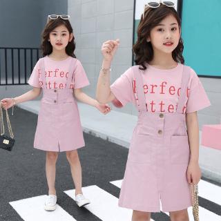 Bộ áo thun + váy yếm mùa hè cho bé gái