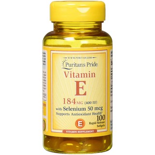 Viên Uống Đẹp Da Vitamin E 184mg With Selenium 50mg Puritan s Pride của Mỹ thumbnail