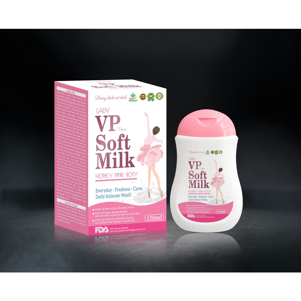 Dung Dịch Vệ Sinh Lady VP Hana Soft Milk Giúp Vệ Sinh Vùng Kín Hàng Ngày, Làm Sạch, Kháng Khuẩn, Khử Mùi Hôi, Dịu Mát