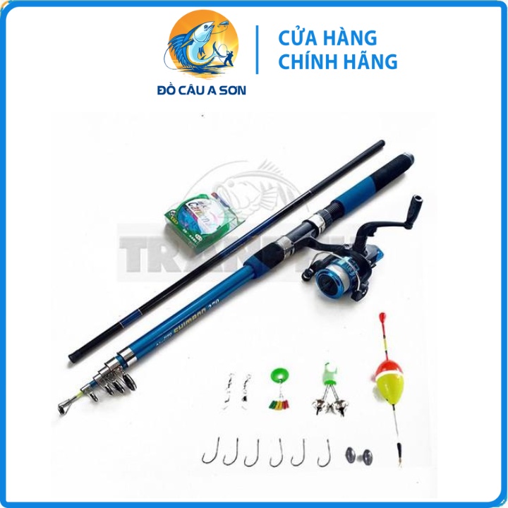 Bộ Cần Câu Máy Rút Cacbon SHIMANO Từ 1m8 Đến 3m6 Và Máy YF200 Tặng Kèm 7 Phụ Kiện Và 1 Cuộn Cước + 1