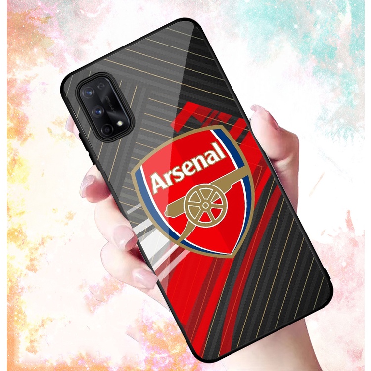Ốp Lưng REALME Q2/ V5 mặt kính cường lực cao cấp In hình Câu Lạc Bộ Bóng Đá