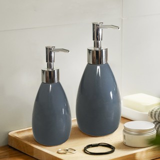 Chai đựng dầu gội - sữa tắm - dưỡng thể bằng sứ (Men Ghi xám) - Gốm sứ Hải Long