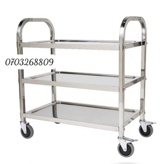 Xe đẩy inox 3 tầng loại lớn