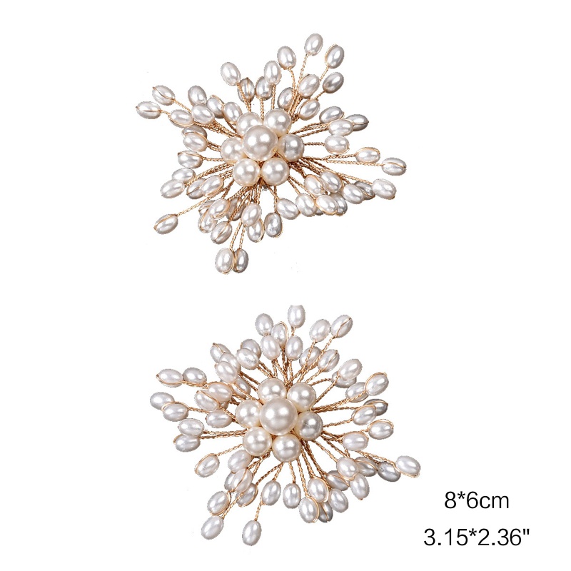 Set 2 Kẹp Giữ Giày Hình Hoa Đính Ngọc Trai Nhân Tạo Thời Trang