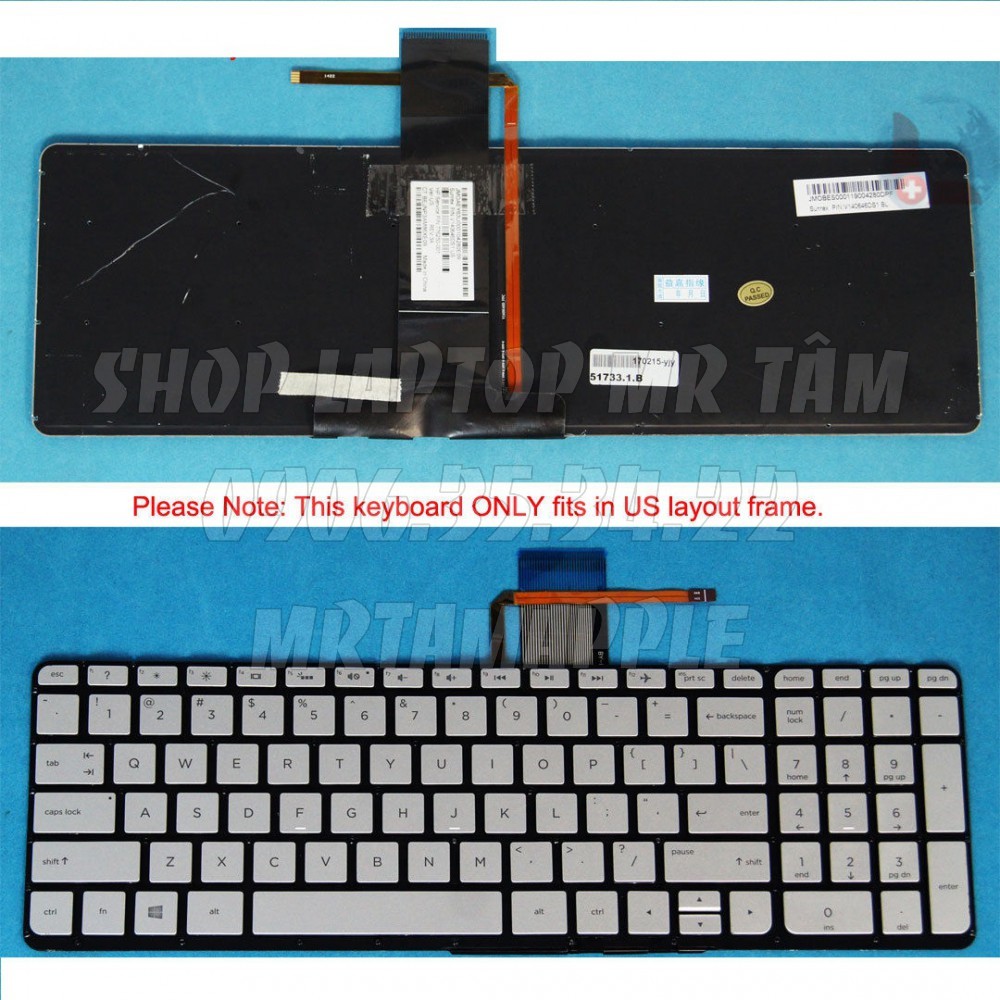 (KEYBOARD) BÀN PHÍM LAPTOP HP ENVY 15-U000 dùng cho Envy X360, 15-u000, 15t-u100