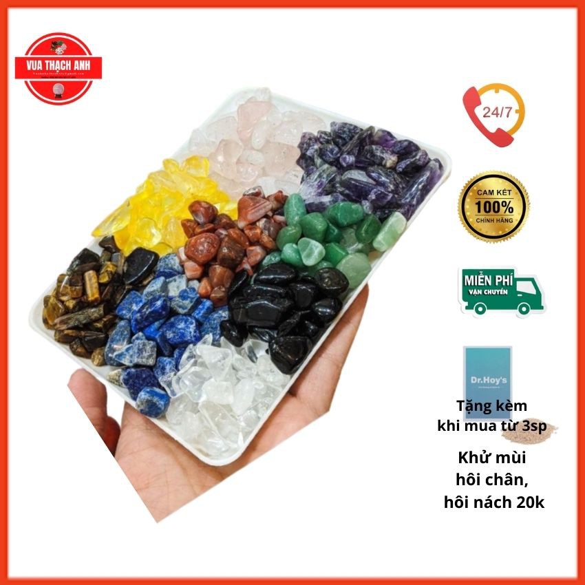 1Kg Đá Phong Thủy Vụn Ngũ Sắc ⚡FREESHIP + QUÀ 20K⚡ Hàng Đẹp, Giá Gốc, Rải Nền Nhà, Chơi Hồ Cá, Chậu Kiểng, Lọc Nước,...