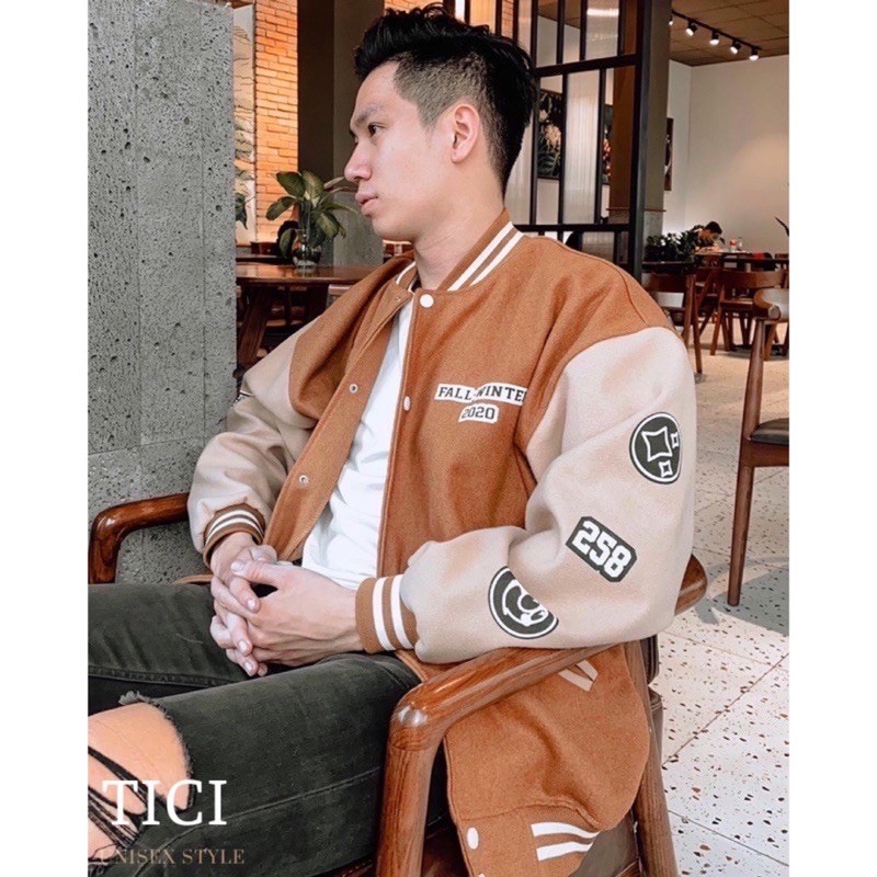 Áo Khoác BOMBER Nỉ Tăm Nhung❤️Form Rộng Unisex Nam/Nữ Màu VÀNG NÂU/XÁM❤️[FREESHIP] | BigBuy360 - bigbuy360.vn