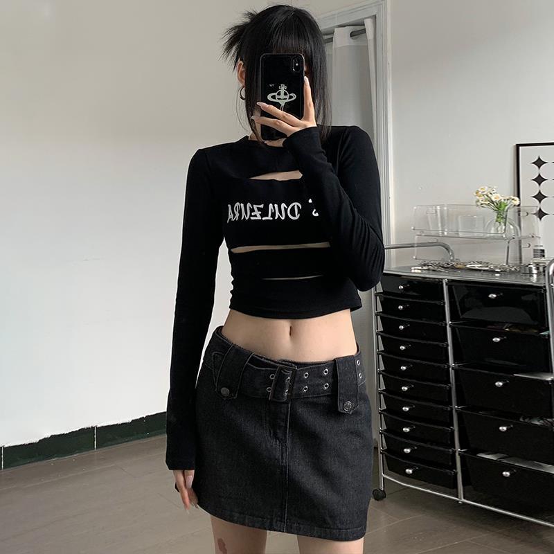 Áo Tay Dài Cổ Tròn In Chữ Thời Trang Đường Phố Cá Tính Cho Nữ